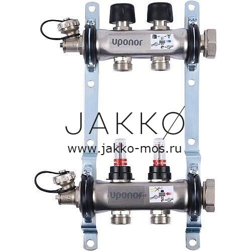 Коллектор с расходомерами Uponor стальной SMART S Выходы 2x3/4 Евроконус