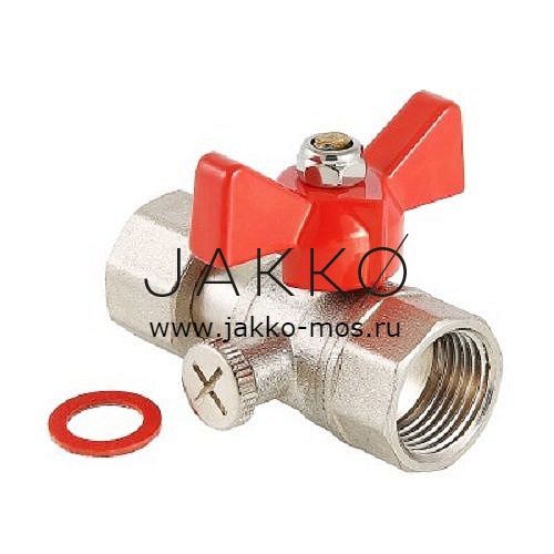 Кран шаровой VALTEC для подключения манометра 1/2" x 1/4" ВР-ВР, ручка-бабочка