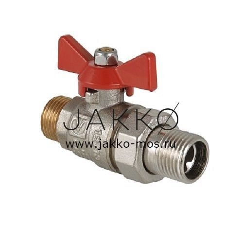 Кран шаровой VALTEC BASE с полусгоном 1/2" НР-НР, ручка бабочка(красный)