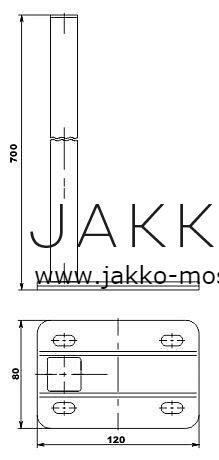 Стойка напольная 700 мм для панельных радиаторов с 2-мя кронштейнами