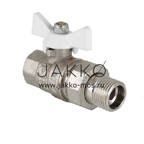 Кран шаровой VALTEC BASE с полусгоном 3/4" ВР-НР, ручка бабочка