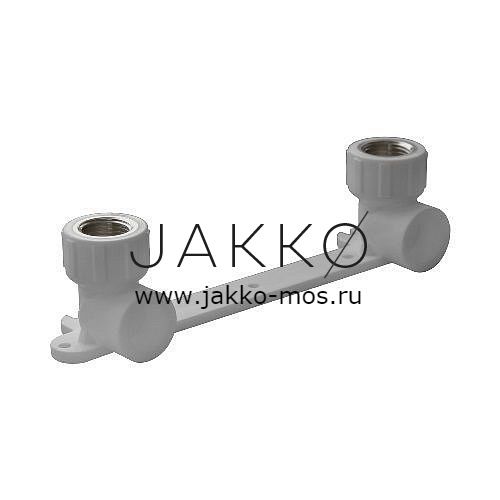 Водорозетка двойная Политэк - 25 x 1/2" (для полипропиленовых труб, цвет белый)