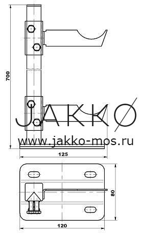 Кронштейн напольный УНИВЕРСАЛЬНЫЙ 700мм для секционных радиаторов