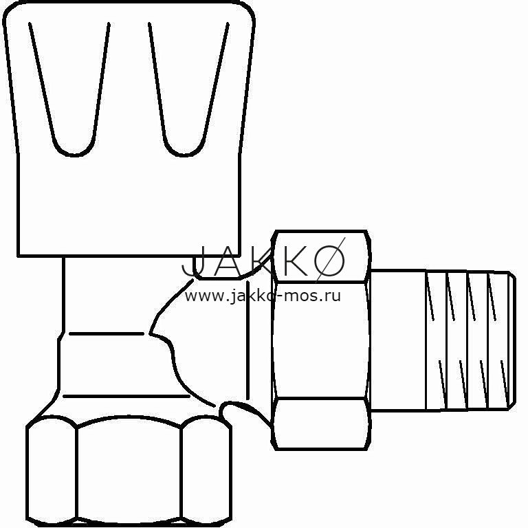 Вентиль ручной регулировки Oventrop HR угловой 3/4"