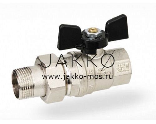 Кран шаровый Stout с американкой полнопроходной 1 1/4" НГ - ВР, ручка-бабочка 