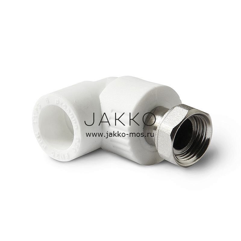 Отвод полипропиленовый с накидной гайкой PRO AQUA 20х1/2"