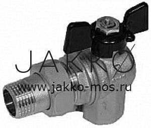 Кран шаровый Stout угловой с американкой полнопроходной 3/4" НГ - ВР, ручка-бабочка 