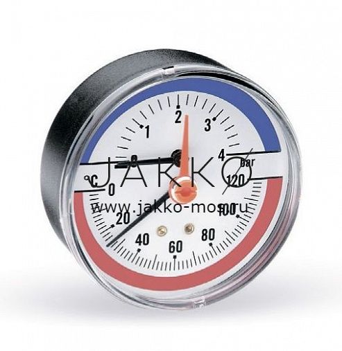 Термоманометр Watts F+R818 аксиальный корпус 80мм 0-4 бар 1/2"