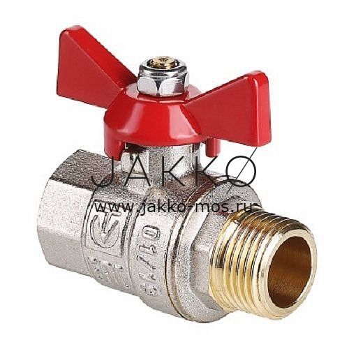 Кран шаровой VALTEC BASE 1/2" ВР-НР, ручка бабочка