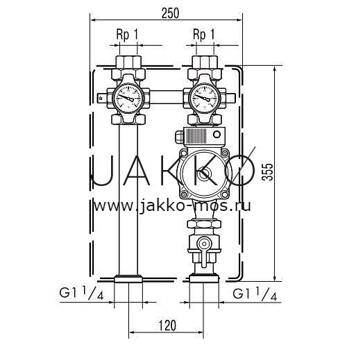 Насосная группа Vaillant для нерегулируемого контура отопления с 3-х ступенчатым насосом