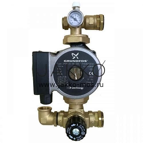 Насосная группа комплект Stout с термостатическим клапаном, Grundfos UPSO 25-65 130