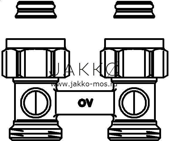 Запорно-присоединительный (ZB) узел Oventrop Multiflex F прямой, для двухтрубных систем с НГ