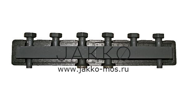 Коллектор котельной разводки Barberi из черной стали на 5 контуров, до 3м³/ч, в теплоизоляции